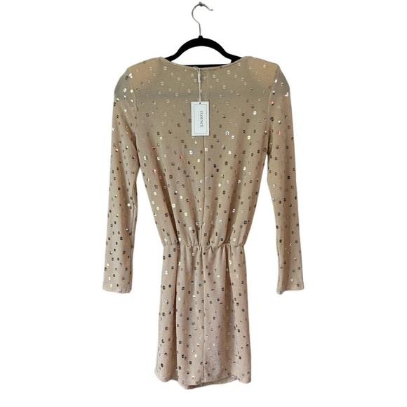 Flounce London Sequin Mini Dress Gold/Nude Women's Size 2 - Picture 4 of 12